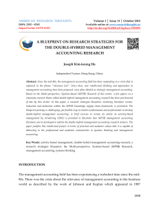 AMERICAN RESEARCH THOUGHTS * Vol.1, issue 1, 2014