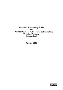 Victorian Purchasing Guide for PMB07 Plastics, Rubber and