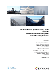 WSAQS Weather Research Forecast (WRF) Winter Modeling