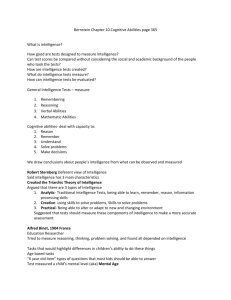 Bernstein Chapter 10 Cognitive Abilities page 365