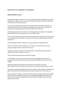 Statements from the NSW Dept of Planning