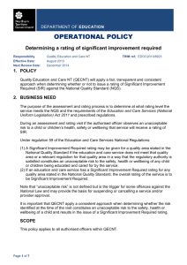 QECNT Operational Policy Determining a rating of SIR