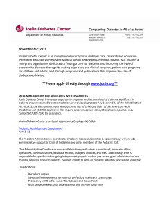 Joslin Diabetes Center is an Equal Opportunity Employer M/F/D/V