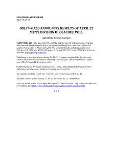 golf world announces results of april 22 men`s division