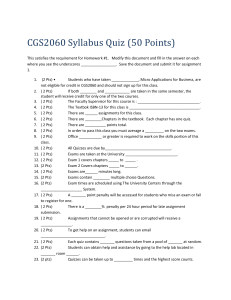 Assignment 1 Syllabus Questionaire