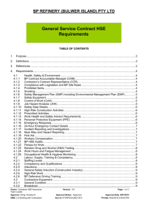 General Service Contract HSE Requirements