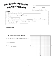 Graphing Linear Equations