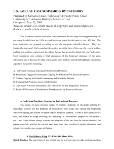 U.S. Fair Use Case Summaries by Category