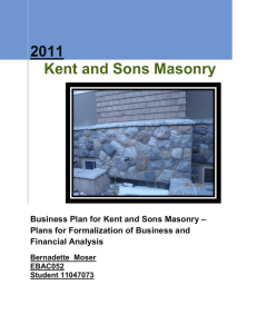 Kent and Sons Masonry - Business Plan