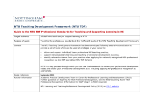 Guide to NTU Professional Standards for Teaching and Supporting