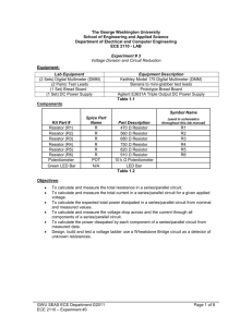 Experiment # 1 - SEAS - The George Washington University