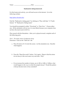 Radiometric dating HW