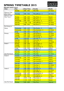 Spring Timetable 2015