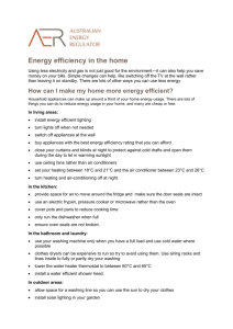 Energy efficiency in the home