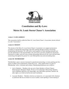 Bylaws - Metro St. Louis Storm Chasers Association
