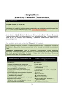 Advertising / Commercial Communications