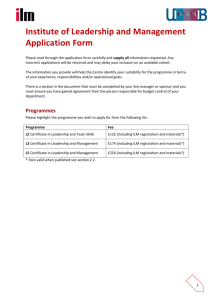 Institute of Leadership and Management Application Form