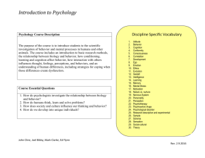Intro Psychology Curriculum Guide