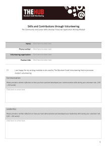 “Skills and Contributions through Volunteering” Writing Module