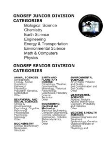 3 GNOSEF Junior & Senior Division Categories