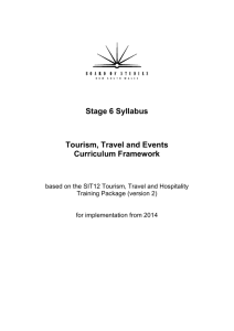 Stage 6 Syllabus Tourism, Travel and Events Curriculum Framework