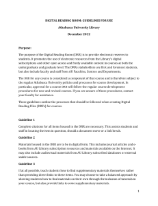 DIGITAL READING ROOM: GUIDELINES FOR USE Athabasca