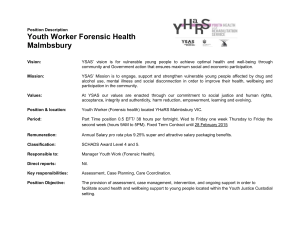 Youth Worker Forensic Health Malmbsbury