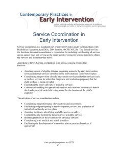 Service Coordination in Early Intervention