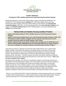 CDC Healthy Homes & Lead Poisoning Prevention Position Statement
