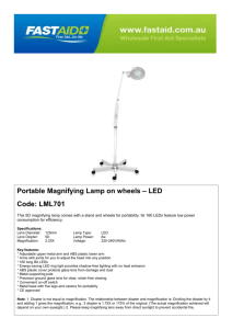 Portable Magnifying Lamp on wheels – LED Code: LML701
