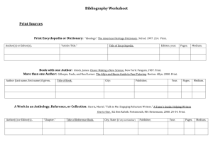 Bibliography Worksheet
