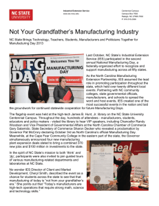 Not Your Grandfather`s Manufacturing Industry