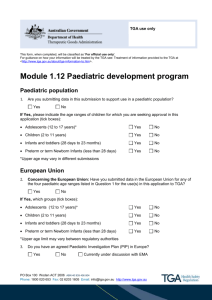 Module 1.12 Paediatric development program