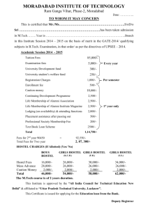 Fee Structure For M.Tech batch 2014