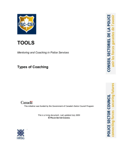 Types of Coaching - Police Sector Council