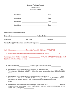 Arundel Christian School Financial Contract 2015