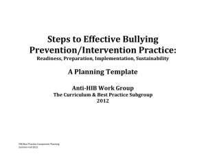 Steps to Effective Bullying Prevention-Intervention Practice