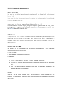 MODULE 1: paying the right amount of tax (intro) PRESENTER Len