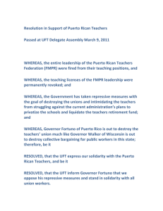 Resolution in Support of Puerto Rican Teachers