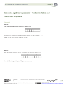 Algebraic Expressions—The Commutative and