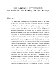 Key-Aggregate Cryptosystem For Scalable Data Sharing in Cloud