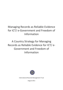 A Country Strategy - International Records Management Trust