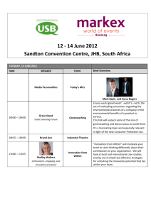 12 - 14 June 2012 Sandton Convention Centre, JHB, South Africa