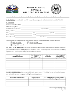 WELL DRILLER LICENSE - New Mexico Office of the State Engineer