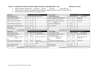Table 1a: Undergraduate Program Schedule: Applied Computer