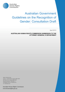 "Australian Government Guidelines on the Recognition of Gender