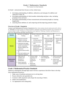 Grade 1 Mathematical Practice Standards