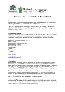 Brief for an Artist * Accessing Rutland*s Museums Project