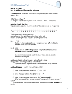 Integers Worksheet and Note