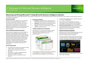 IT Showcase On: Microsoft Business Intelligence